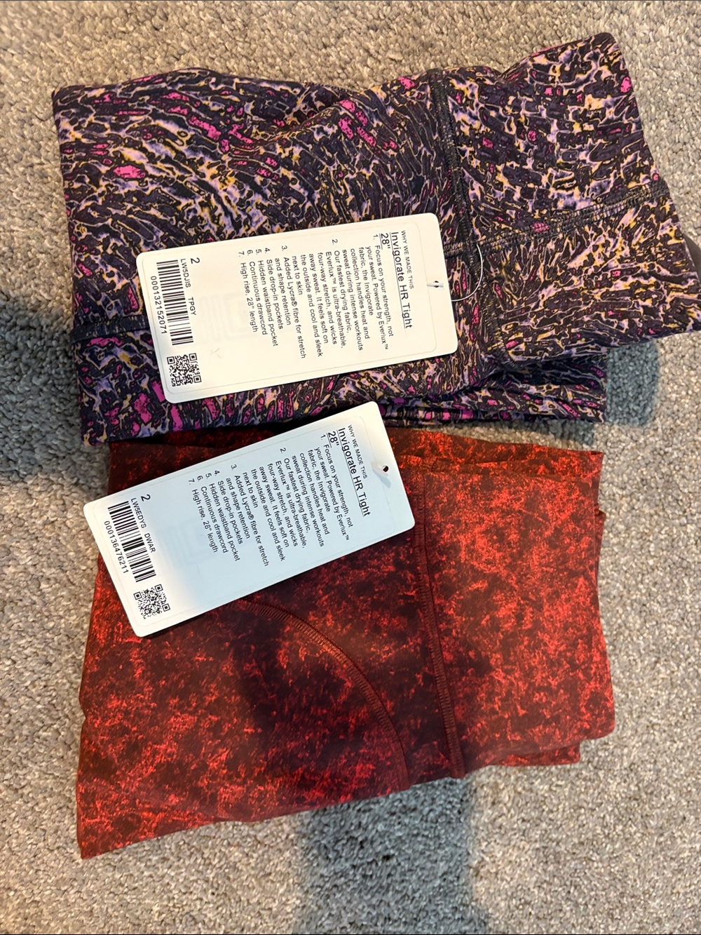 lululemon athletica Women's Patterned Purple & Red Leggings (2 Pack)